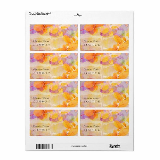 Herfst grunge bladeren etiket (Full Sheet)