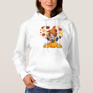 Herfst Hallo Vibes Gnome Pompoen Hart Hoodie
