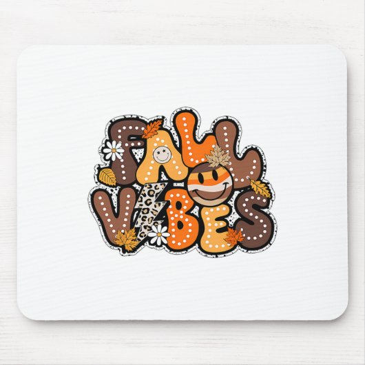 Herfst Hallo Vibes? Herfst Groovy Herfst Bedankt Muismat (Voorkant)