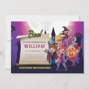 Herfst Halloween 5e verjaardagsfeestje Kaart