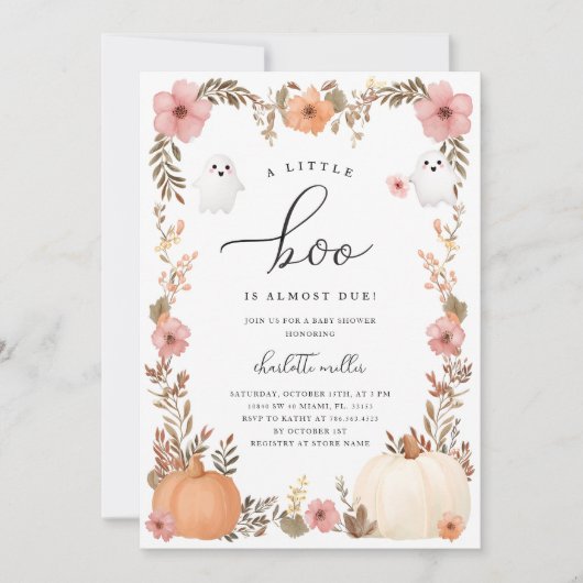 Herfst Halloween Baby shower Kaart (Voorkant)