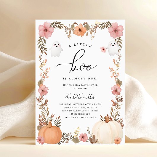 Herfst Halloween Baby shower Kaart