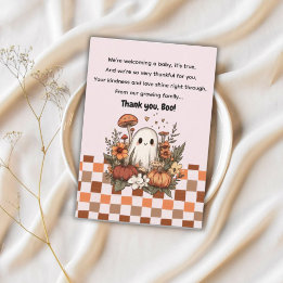 Herfst Halloween Bedankt, Boo Baby shower Bedankkaart