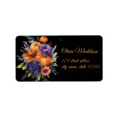 Herfst Halloween Black Moon Bat Ghost Etiket (Voorkant)