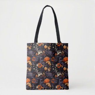 Herfst Halloween Bloem Motief Boodschappentas Tote Bag