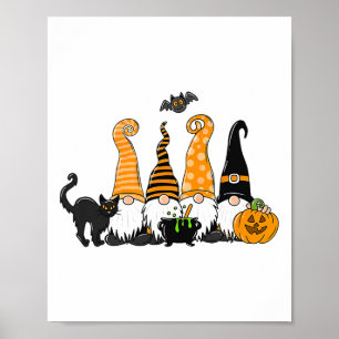 Herfst Halloween Gnomen Schattigee herfst pompoen Poster