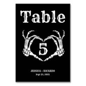 Herfst Halloween Gothic Skull Hart Hand bruiloft Kaart (Achterkant)