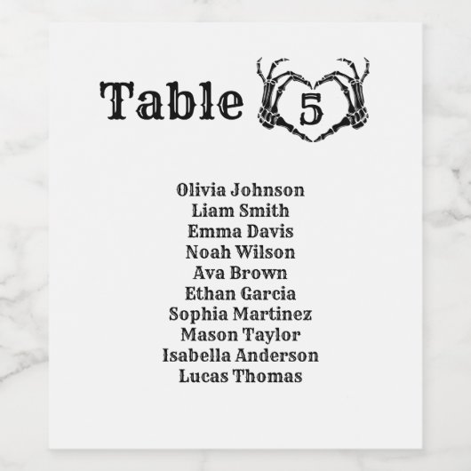 Herfst Halloween Gothic Skull Hart Hand bruiloft Wijn Etiket (Enkel label)