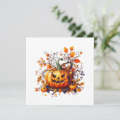 herfst Halloween grappige pompoen (Staand voorkant)