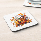 herfst Halloween grappige pompoen Bier Onderzetter (Linkerzijde)