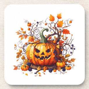 herfst Halloween grappige pompoen Bier Onderzetter
