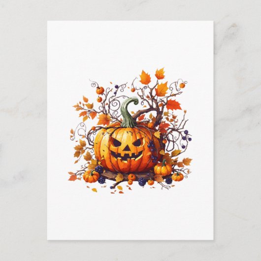 herfst Halloween grappige pompoen Briefkaart (Voorkant)