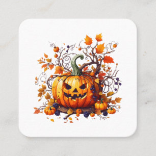 herfst Halloween grappige pompoen Vierkante Visitekaartje