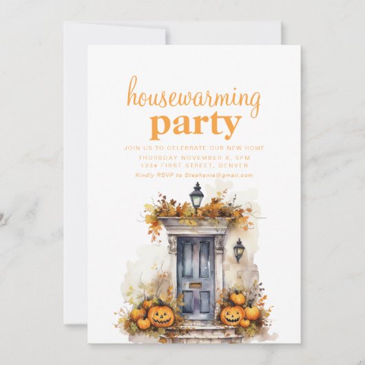 Herfst Halloween Housewarming Party Uitnodigen Kaart (Voorkant)
