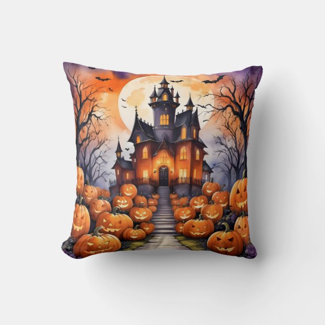 Herfst Halloween Modern Pumpkin Collectie Kussen (Voorkant)