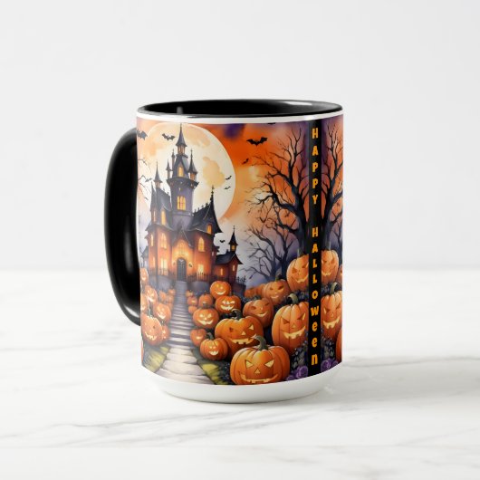 Herfst Halloween Modern Pumpkin Collectie Mok (Voorkant links)