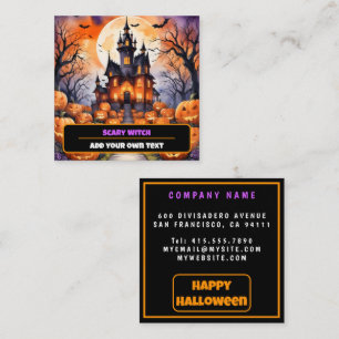 Herfst Halloween Modern Pumpkin Collectie Vierkante Visitekaartje