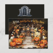 Herfst Halloween Nieuwe Adres Bewegende Aankondigi (Voorkant / Achterkant)
