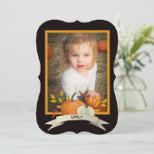 Herfst Halloween of Thanksgiving Pumpkin Lijst Kaa Feestdagenkaart (Staand voorkant)