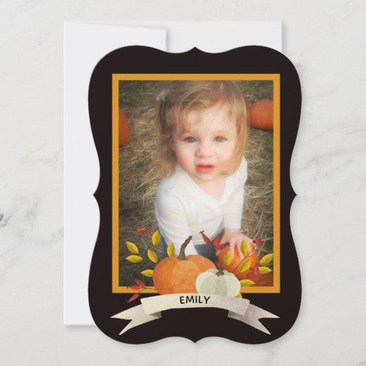 Herfst Halloween of Thanksgiving Pumpkin Lijst Kaa Feestdagenkaart (Voorkant)