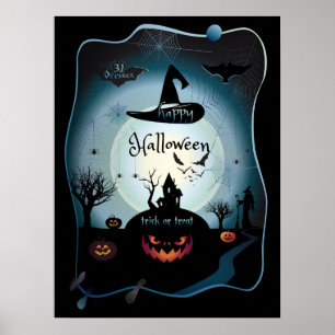 Herfst Halloween Party "trick or treat" grappige k Poster