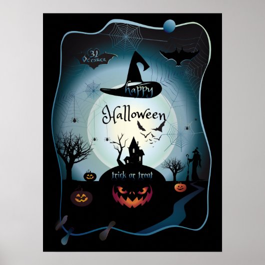 Herfst Halloween Party "trick or treat" grappige k Poster (Voorkant)