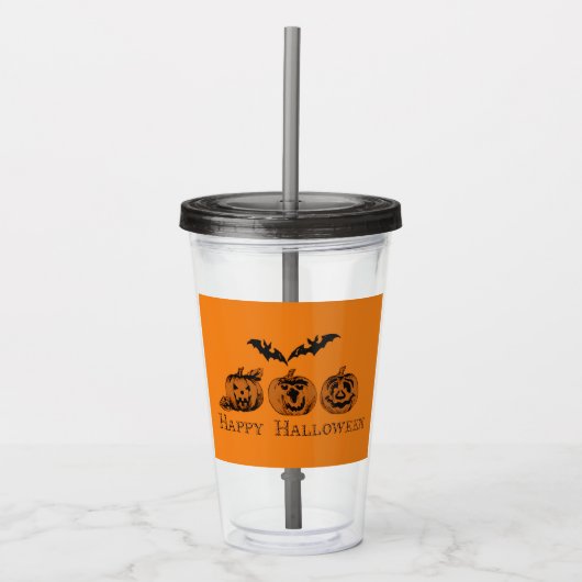 Herfst/Halloween/pompoen Acryltrommel Acryl Drinkbeker (Voorkant)