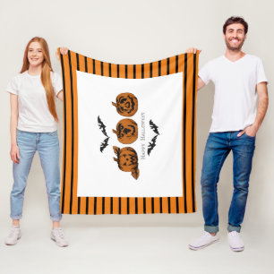 Herfst/Halloween/pompoen Fleece Deken