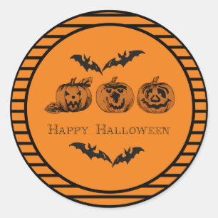 Herfst/halloween/pompoen Klassieke ronde sticker