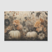 Herfst Halloween Pompoen met Bloemen Decoupage Tissuepapier (Voorkant)