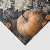 Herfst Halloween Pompoen met Bloemen Decoupage Tissuepapier (Detail)