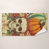 Herfst/Halloween/pompoen/skelet Badhanddoek (Badhanddoek)