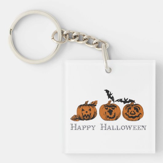 Herfst/Halloween/pompoen Sleutelhanger (voorkant)