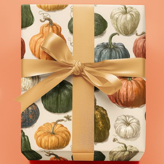 Herfst Halloween Pompoen Vintage  Cadeaupapier