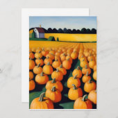 herfst halloween pompoenveld feestdagenkaart (Voorkant / Achterkant)