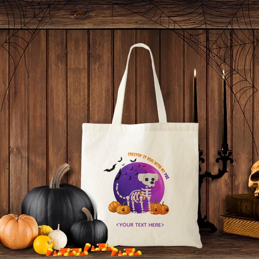 Herfst Halloween Spooky Trick or treat Canvas tas