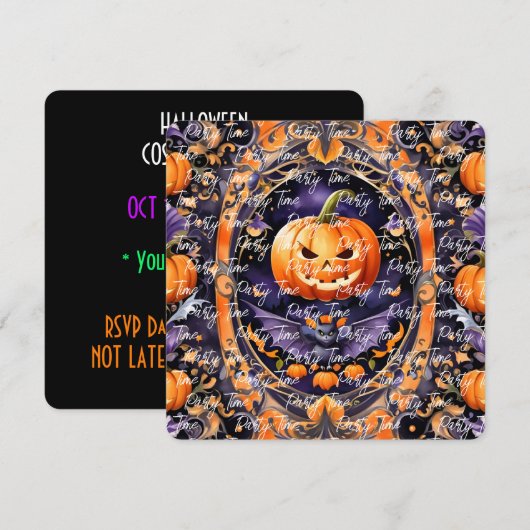Herfst Halloween Trendy Pompoen Collectie Kaart (Voorkant / Achterkant)