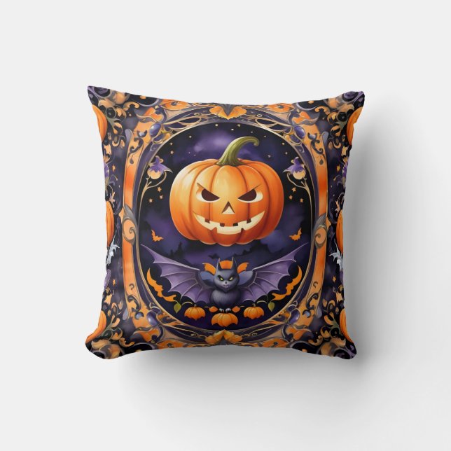 Herfst Halloween Trendy Pompoen Collectie Kussen (Voorkant)