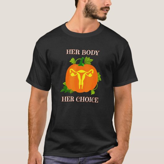 Herfst Halloween Vrouwenrechten Uterus Pompoen Haa T-shirt (Voorkant)
