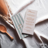 Herfst Hand Geschreven Aarde Pinstripes Bruiloft Menu