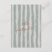 Herfst Hand geschreven pinstripes bruiloft details Informatiekaartje (Achterkant)