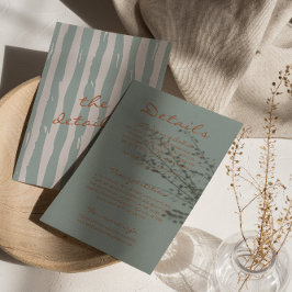 Herfst Hand geschreven pinstripes bruiloft details Informatiekaartje