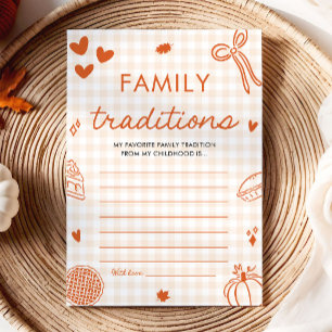 Herfst Hand Getekend Baby Shower Familie Tradities Kaart