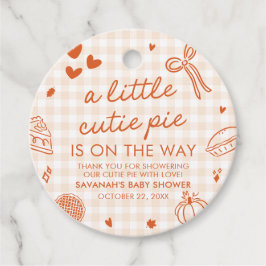 Herfst Hand getekend een beetje Cutie Pie Baby sho Bedankjes Labels