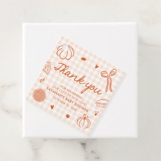 Herfst Hand getekend een beetje Cutie Pie Baby sho Bedankjes Labels (In situ)