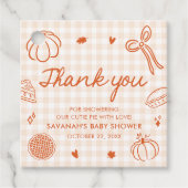 Herfst Hand getekend een beetje Cutie Pie Baby sho Bedankjes Labels (Voorkant)