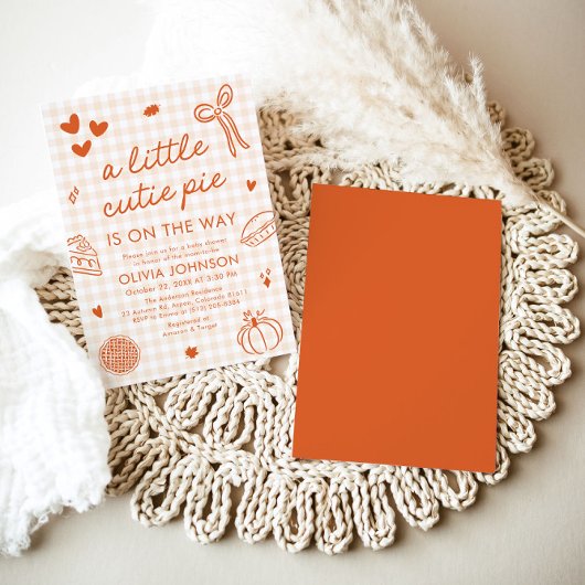 Herfst Hand getekend een beetje Cutie Pie Baby sho Kaart