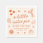 Herfst Hand getekend een beetje Cutie Pie Baby sho Servet (Voorkant)