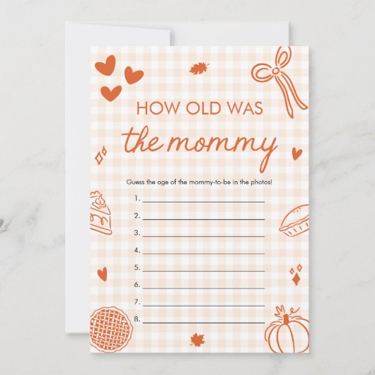 Herfst hand getekend hoe oud was het mama spel kaart (Voorkant)