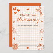 Herfst hand getekend hoe oud was het mama spel kaart (Voorkant / Achterkant)